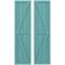 Ekena Millwork Americraft 4-Board Wood 2 Equal Panel Frmd Board-n-Batten Shutters w/Dbl Z-Bar, ARW102BF414X35PTH, PR ARW102BF414X35PTH - alternate 1